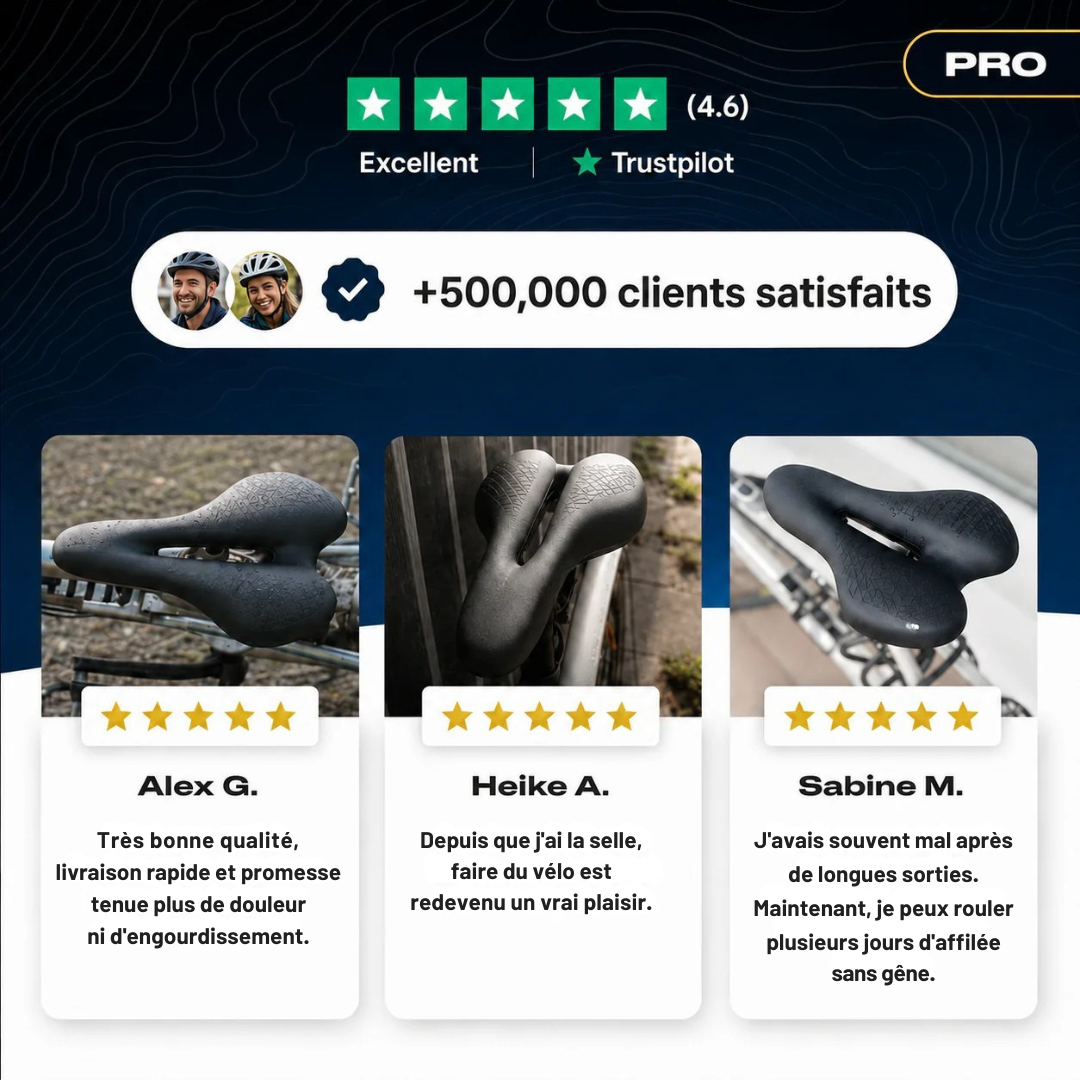 Selle de Vélo Ergonomique Confort Longue Distance