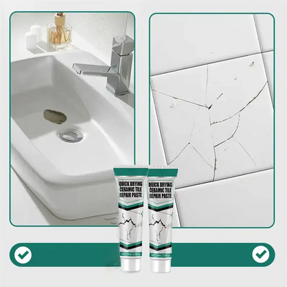 Pâte de réparation à séchage rapide pour carrelage – fissures, éclats et joints