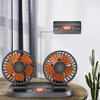 Doppellüfter für das Auto – 360° Rotation, 12V/24V/USB, leise