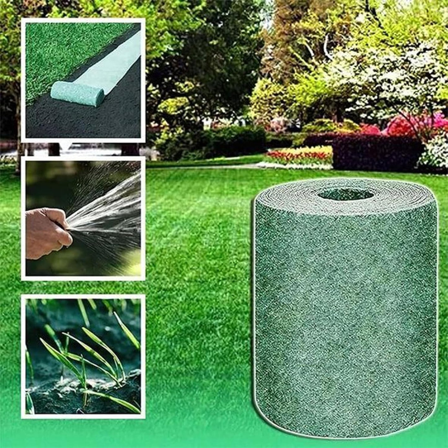 Tapis de graines de gazon biologique – Déroulez-le, arrosez-le et laissez-le pousser (paquet de 2)