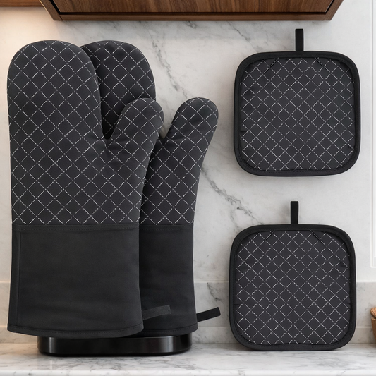 Gants de Cuisine Résistants Anti-Chaleur en Silicone 30 cm | Gant Four Antidérapant Épais Haute Température