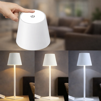 Lampe de Table LED Sans Fil Étanche Rechargeable – Lampe de Chevet LED Tactile à Intensité Réglable