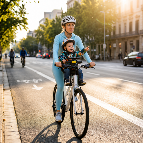 Fahrrad Kindersitz Vorne – Frontmontage mit Gurt & Fußstützen | Cervora