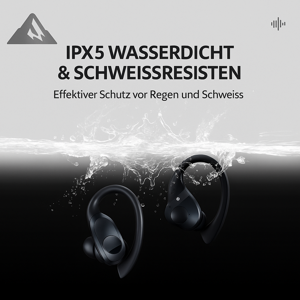 Sportkopfhörer Bluetooth 5.3 – Kabel, 60h Akku, Wasserdicht &amp; Premium Sound
