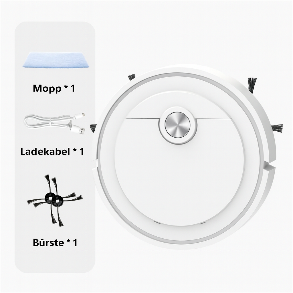 Saugroboter mit Wischfunktion – Intelligente Reinigung &amp; lange Akkulaufzeit | Leise &amp; Effizient