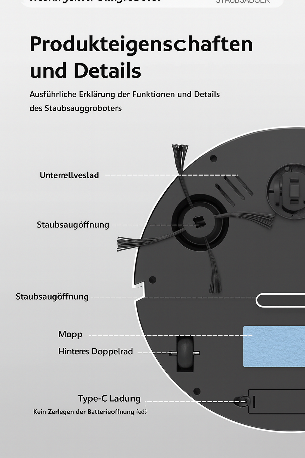 Saugroboter mit Wischfunktion – Intelligente Reinigung &amp; lange Akkulaufzeit | Leise &amp; Effizient