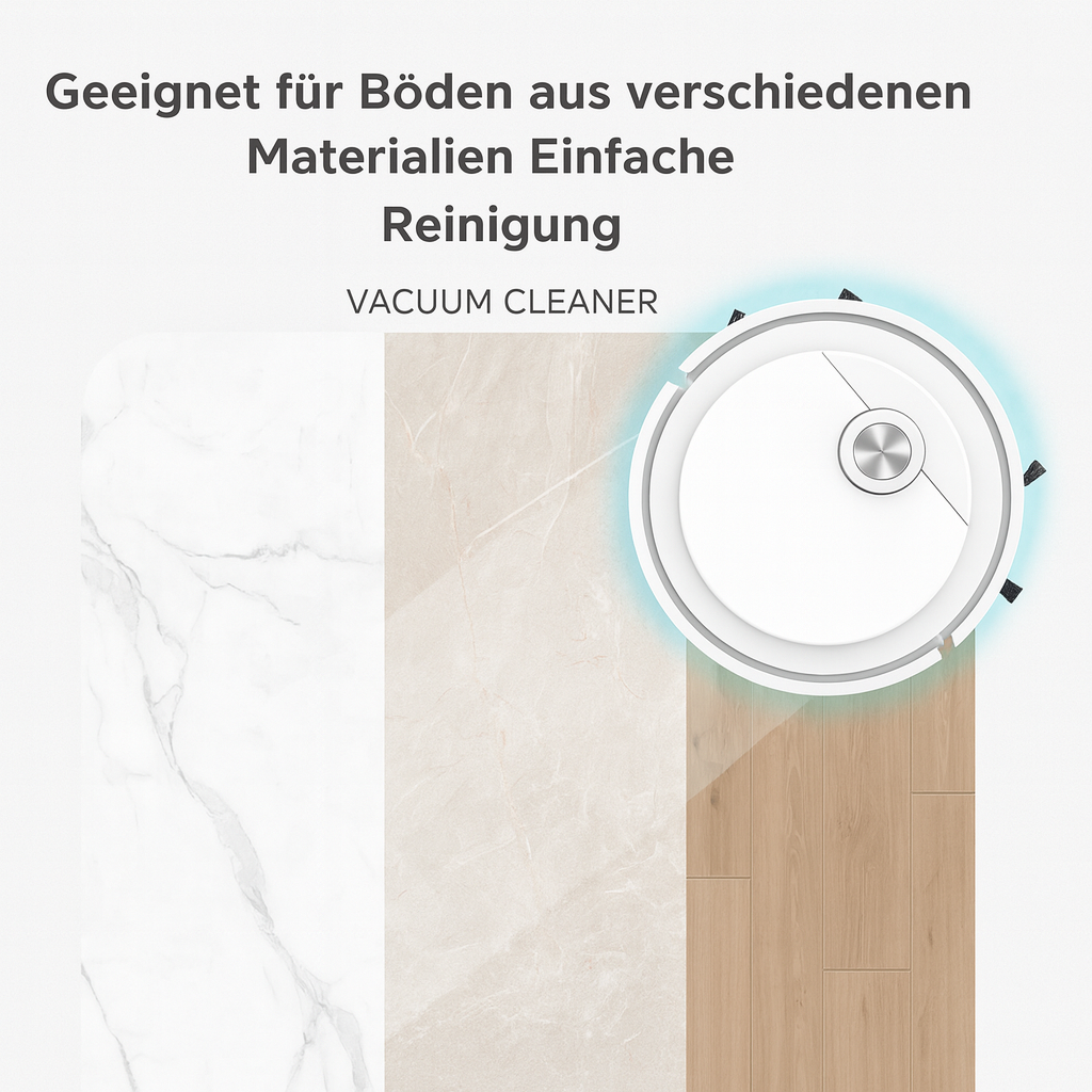 Saugroboter mit Wischfunktion – Intelligente Reinigung &amp; lange Akkulaufzeit | Leise &amp; Effizient
