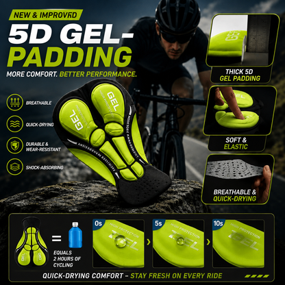 Cuissards de cyclisme pour femmes et hommes | Rembourrage en gel 5D | Respirants et élastiques | CoreSeat