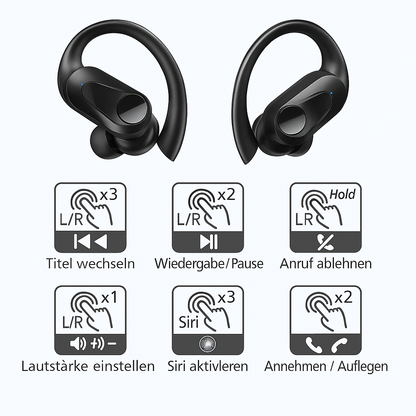 Sport Kopfhörer Bluetooth 5.3 – Kabellos, 60h Akku, wasserdicht & Premium Sound