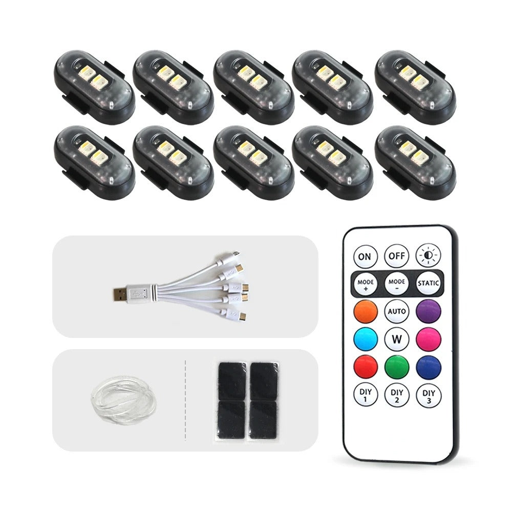 Mini Stroboscope Led sans Fil pour Voiture, Moto et Vélo