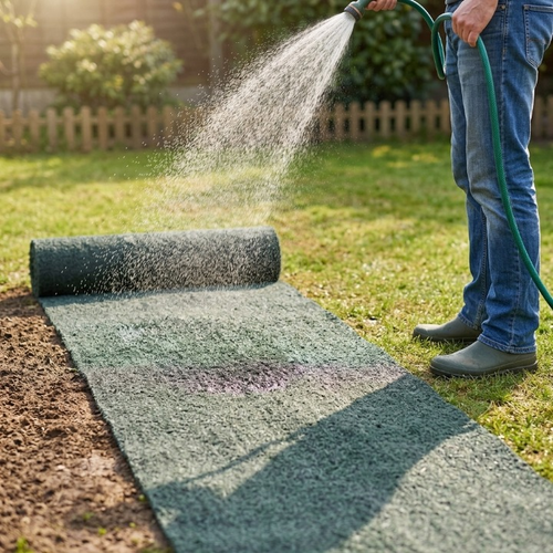 Tapis de graines de gazon biologique – Déroulez-le, arrosez-le et laissez-le pousser (paquet de 2)