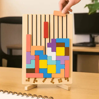 Plateau de Tetris en bois – La pause cérébrale idéale pour votre bureau