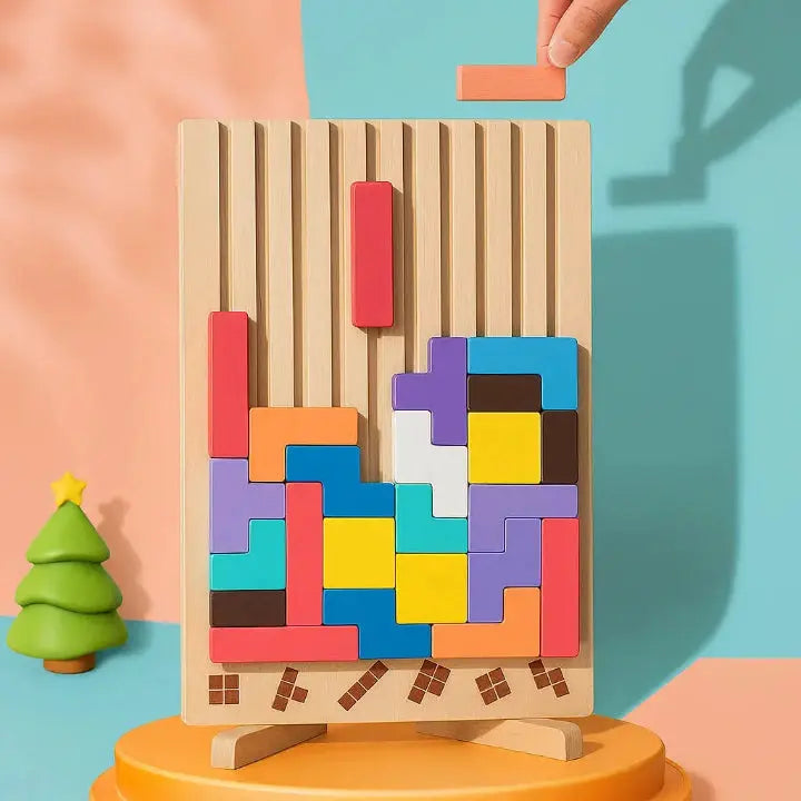 Plateau de Tetris en bois – La pause cérébrale idéale pour votre bureau