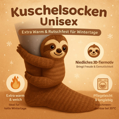 Kuschelsocken Unisex Winter Warm Weich Tiermotiv Haussocken