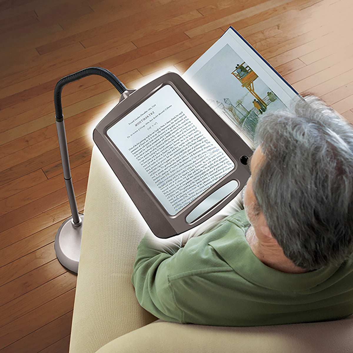 Leselampe Standlupe LED Lampe Full Page Vergrößerung Lesen