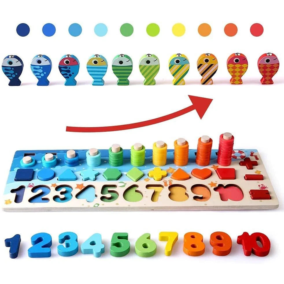 Montessori Holzzahlen Puzzle Lernspielzeug