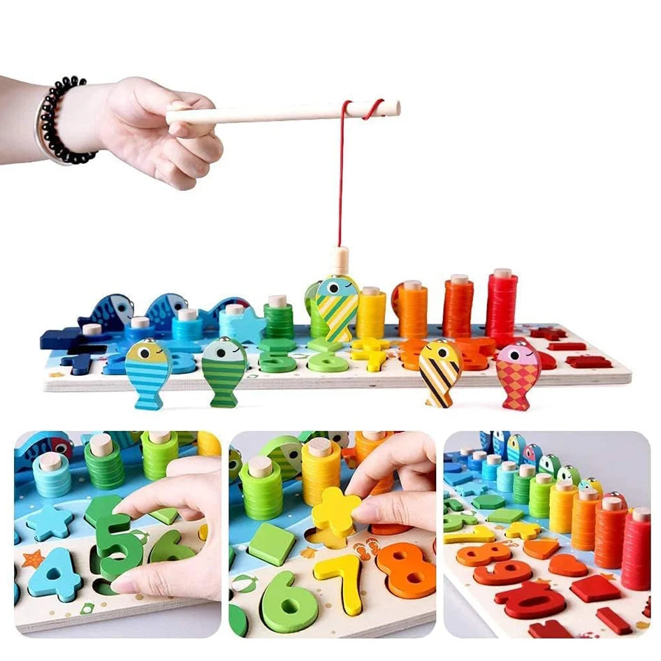 Montessori Holzzahlen Puzzle Lernspielzeug