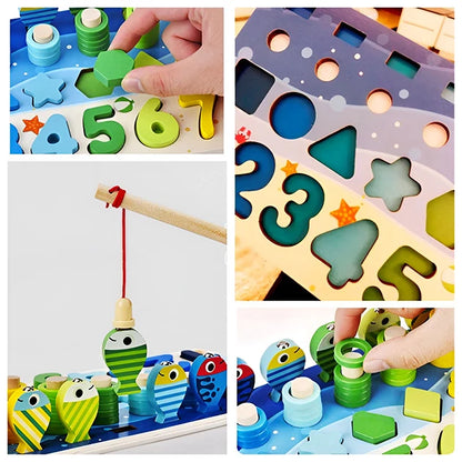 Montessori Holzzahlen Puzzle Lernspielzeug