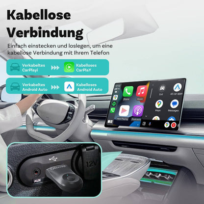 Ottocast® 2025 Mini Wireless CarPlay und Android Auto Adapter