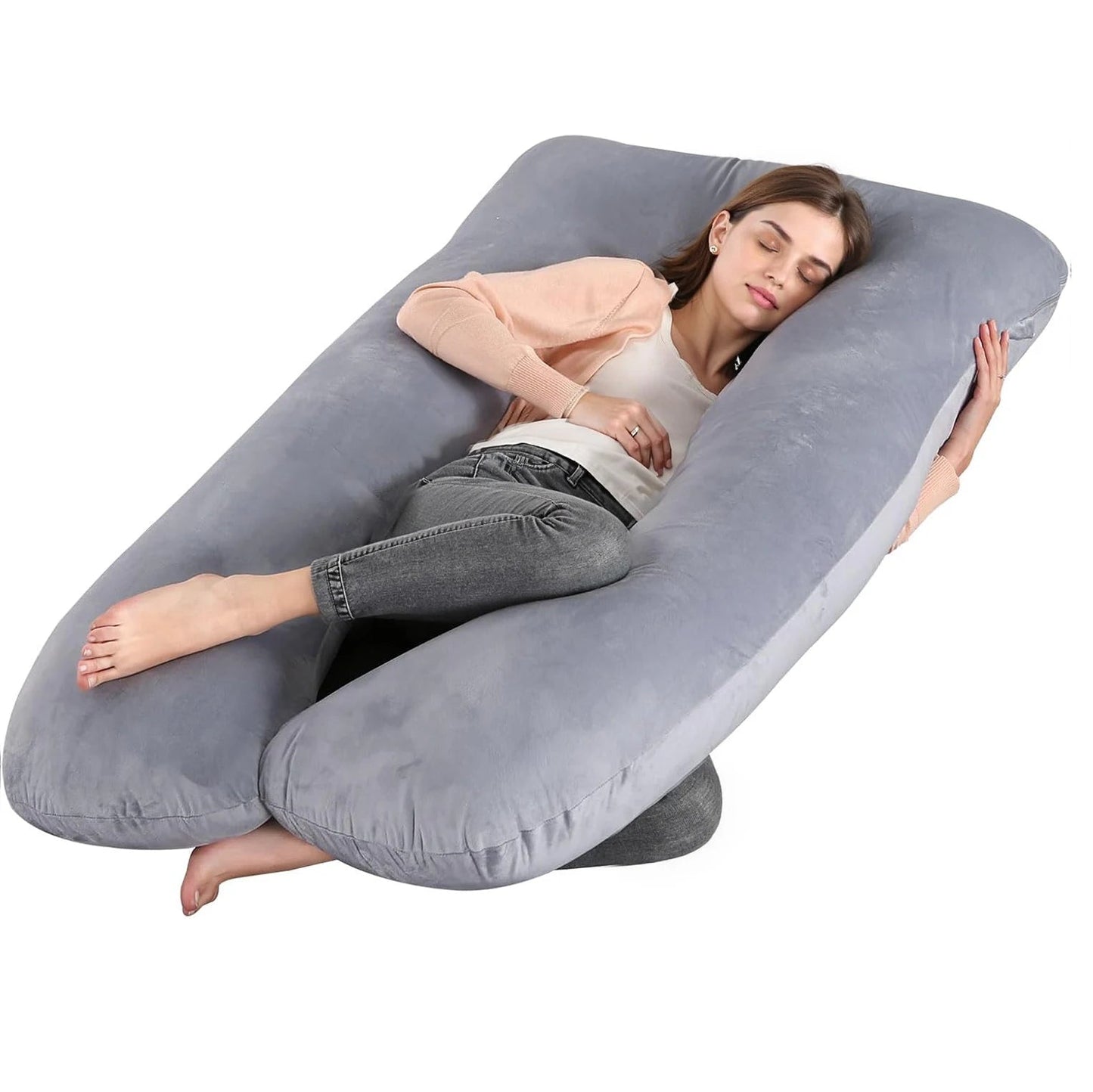 Coussin de grossesse en forme de G avec housse amovible