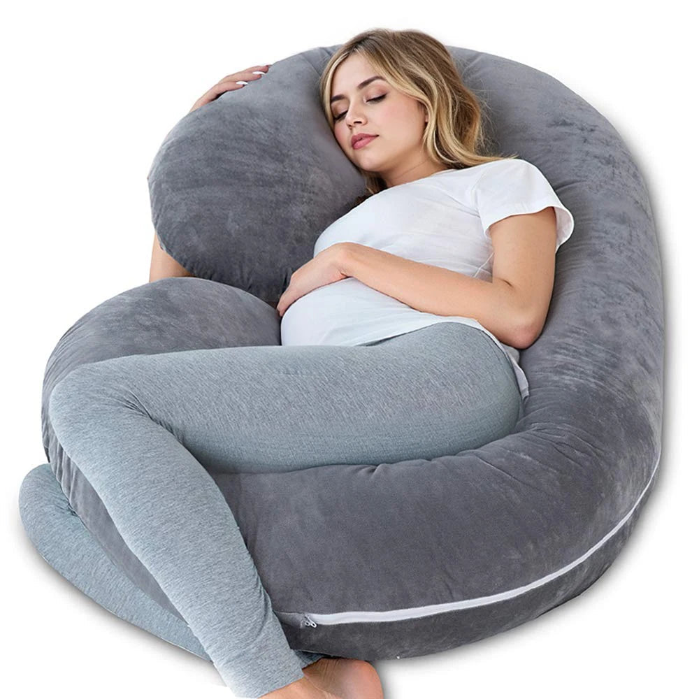 Coussin de grossesse en forme de G avec housse amovible