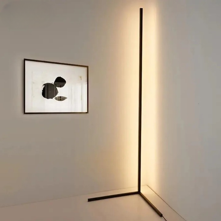 Lampadaire d'angle LED avec contrôle par application et changement de couleur