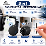 Cervora 3-in-1 Sicherheits- & Ortungsset – GPS-Tracker, Mini-Kamera & Mini-Mikrofon