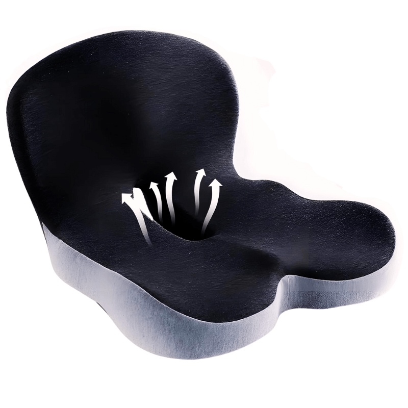 Sitzkissen | Ergonomisches Memory Foam Sitzkissen | Druckentlastend & Rutschfest | ErgoComfort