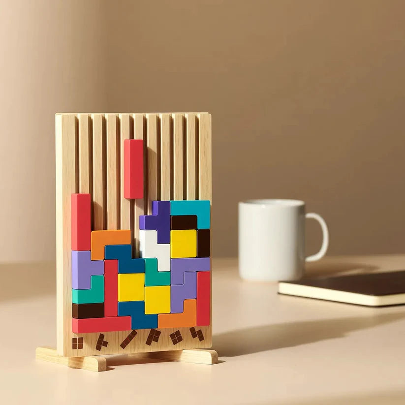 Plateau de Tetris en bois – La pause cérébrale idéale pour votre bureau