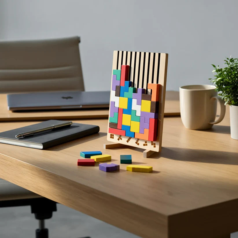 Plateau de Tetris en bois – La pause cérébrale idéale pour votre bureau
