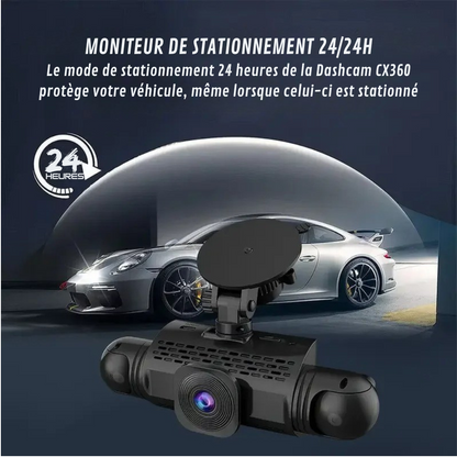 Dashcam Voiture 360° | DashGard Pro CX360 | Surveillance Totale®