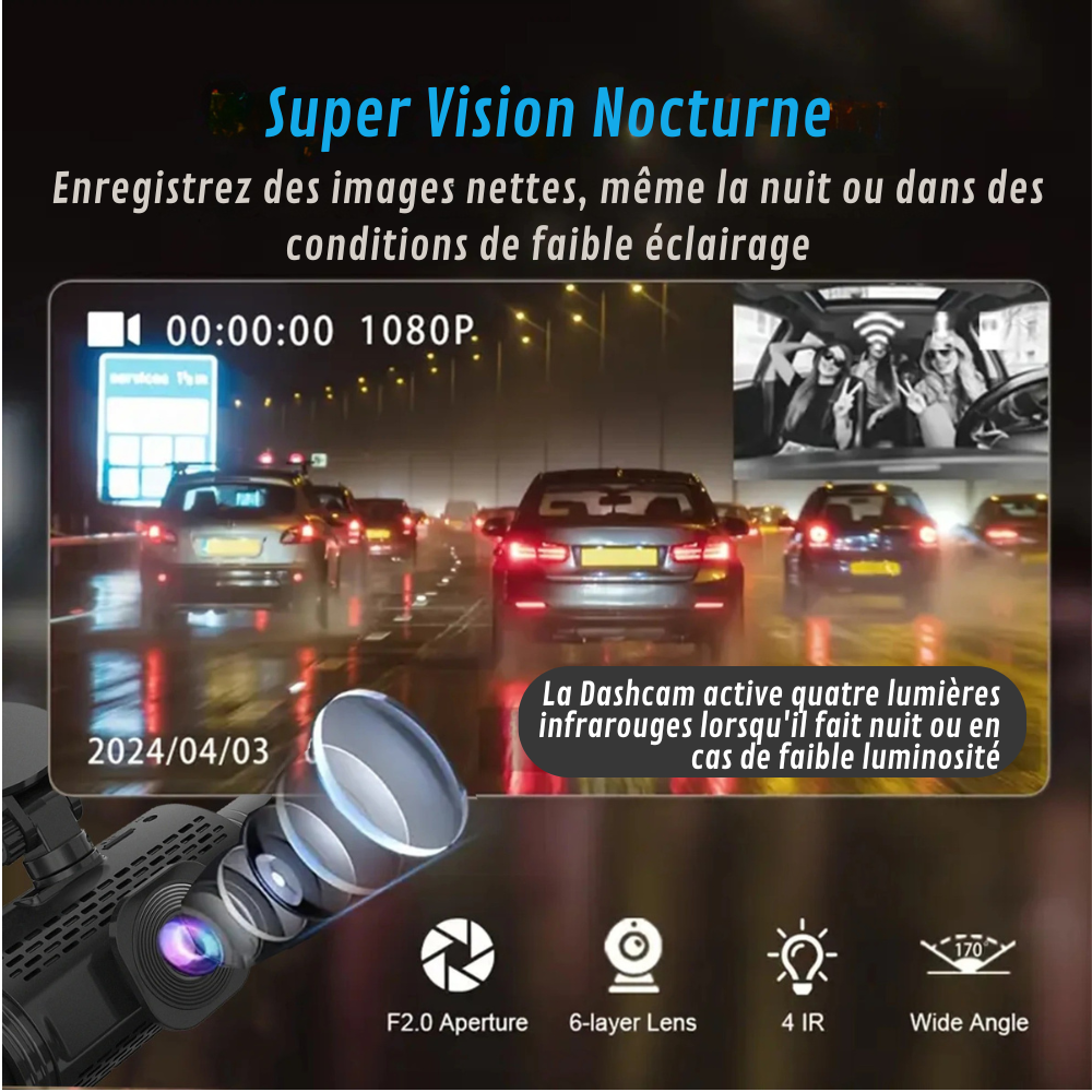 Dashcam Voiture 360° | DashGard Pro CX360 | Surveillance Totale®