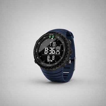 Montre de sport numérique étanche | Boîtier antichoc | Lumière LED, alarme et chronomètre | TidalPulse