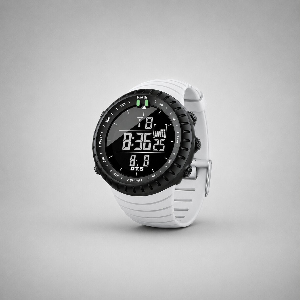 Montre de sport numérique étanche | Boîtier antichoc | Lumière LED, alarme et chronomètre | TidalPulse