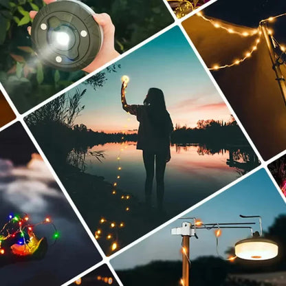 Lampe de camping avec guirlande lumineuse RGB de 10 m – ambiance et sécurité garanties pour toutes vos excursions