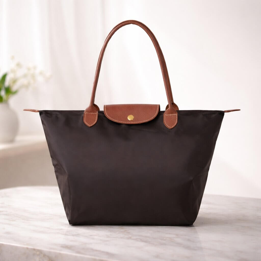 Éloria — Sac Cabas Femme Élégant & Spacieux | Nylon & Détails Simili Cuir