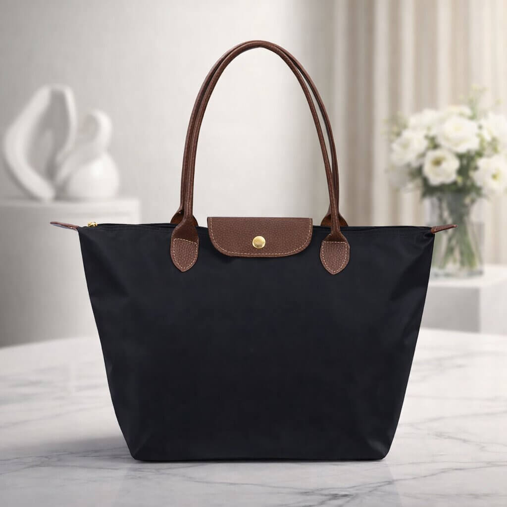 Éloria — Sac Cabas Femme Élégant & Spacieux | Nylon & Détails Simili Cuir