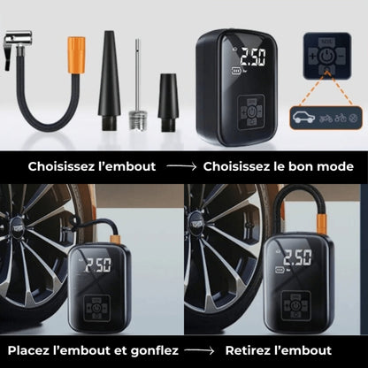 Mini Gonfleur de Pneus Portable - Compresseur d’Air Sans Fil
