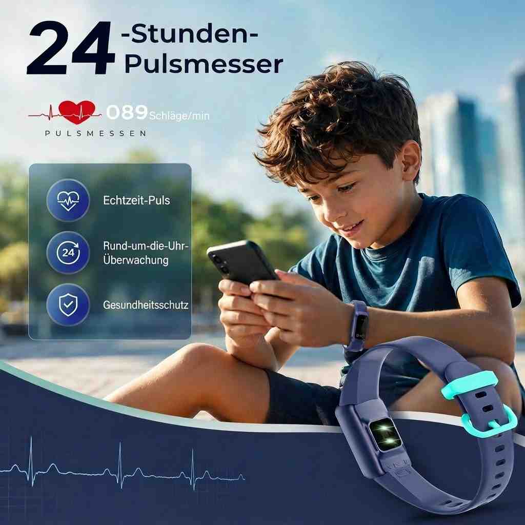 Montre connectée pour enfants | GPS et fréquence cardiaque | Écran tactile pour iOS et Android | TrackBuddy