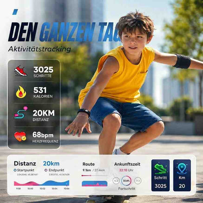 Montre connectée pour enfants | GPS et fréquence cardiaque | Écran tactile pour iOS et Android | TrackBuddy