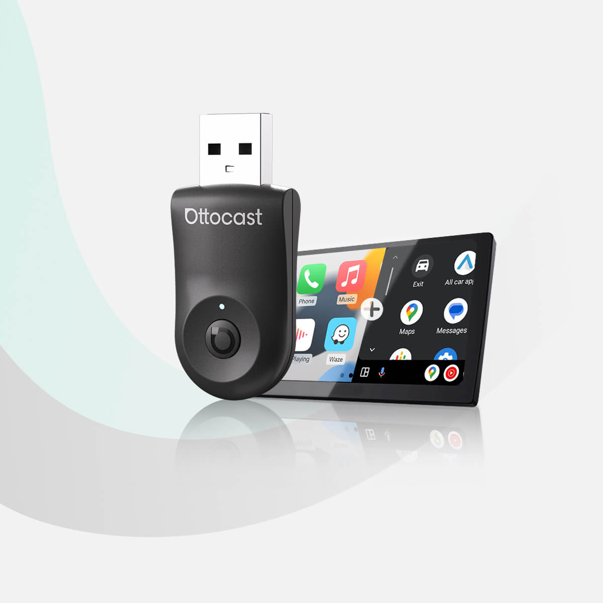 Ottocast® 2025 Mini Wireless CarPlay und Android Auto Adapter