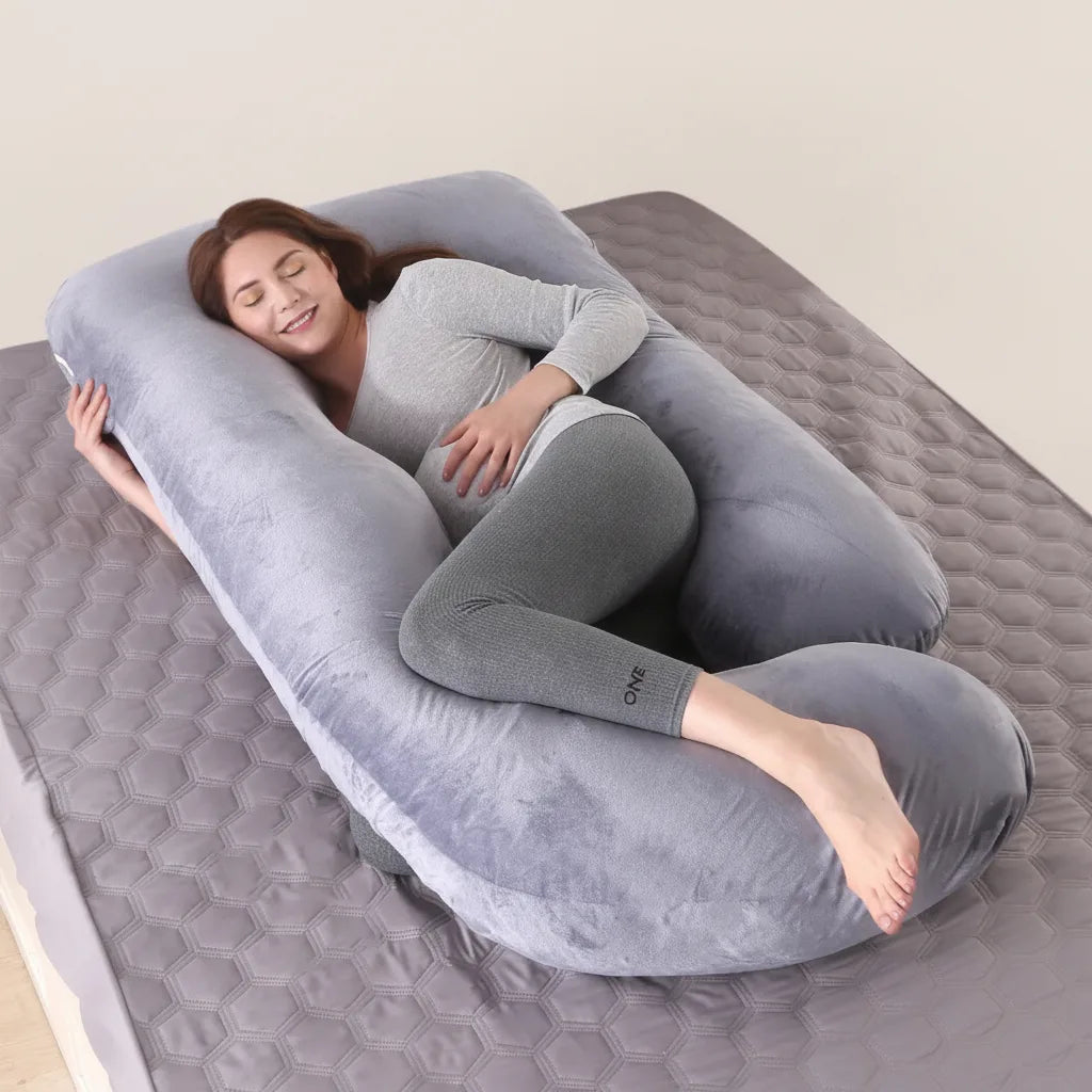 Coussin de grossesse en forme de G avec housse amovible