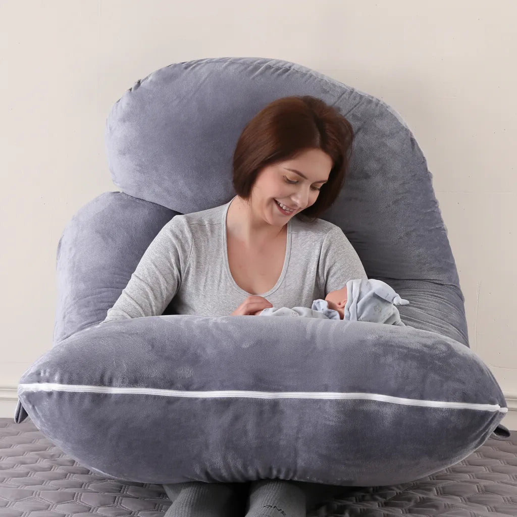 Coussin de grossesse en forme de G avec housse amovible