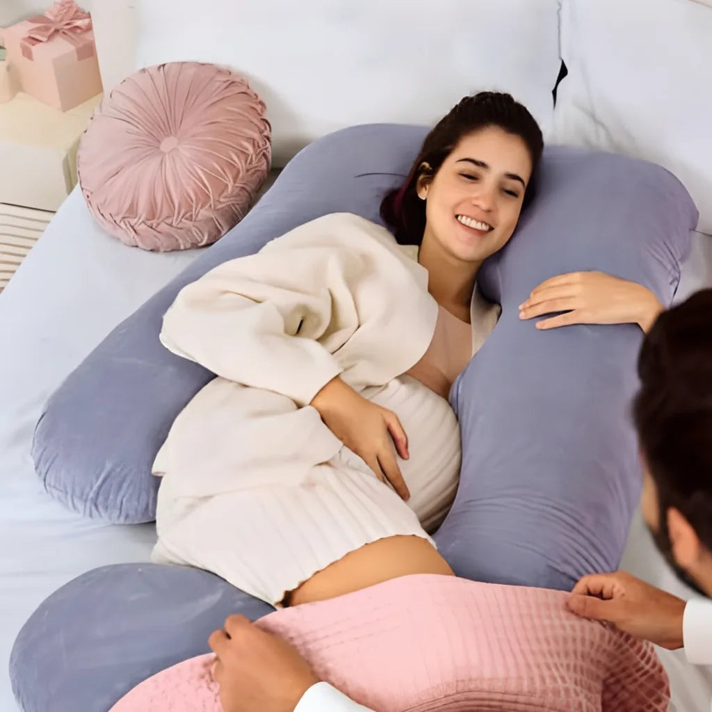 Coussin de grossesse en forme de G avec housse amovible
