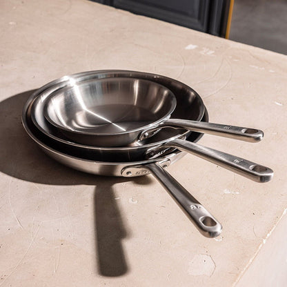 3-teiliges Edelstahl-Pfannen Set – PFAS-frei, Induktion & Langlebig | Cervora