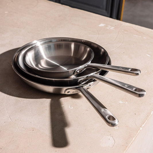 3-teiliges Edelstahl-Pfannen Set – PFAS-frei, Induktion & Langlebig | Cervora