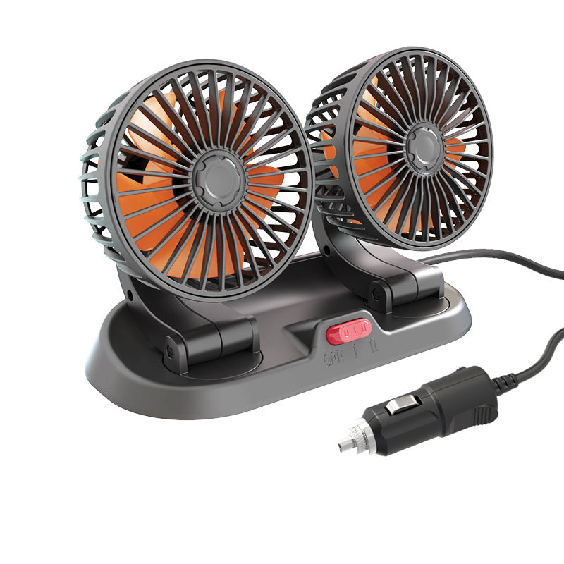 Doppellüfter für das Auto – 360° Rotation, 12V/24V/USB, leise